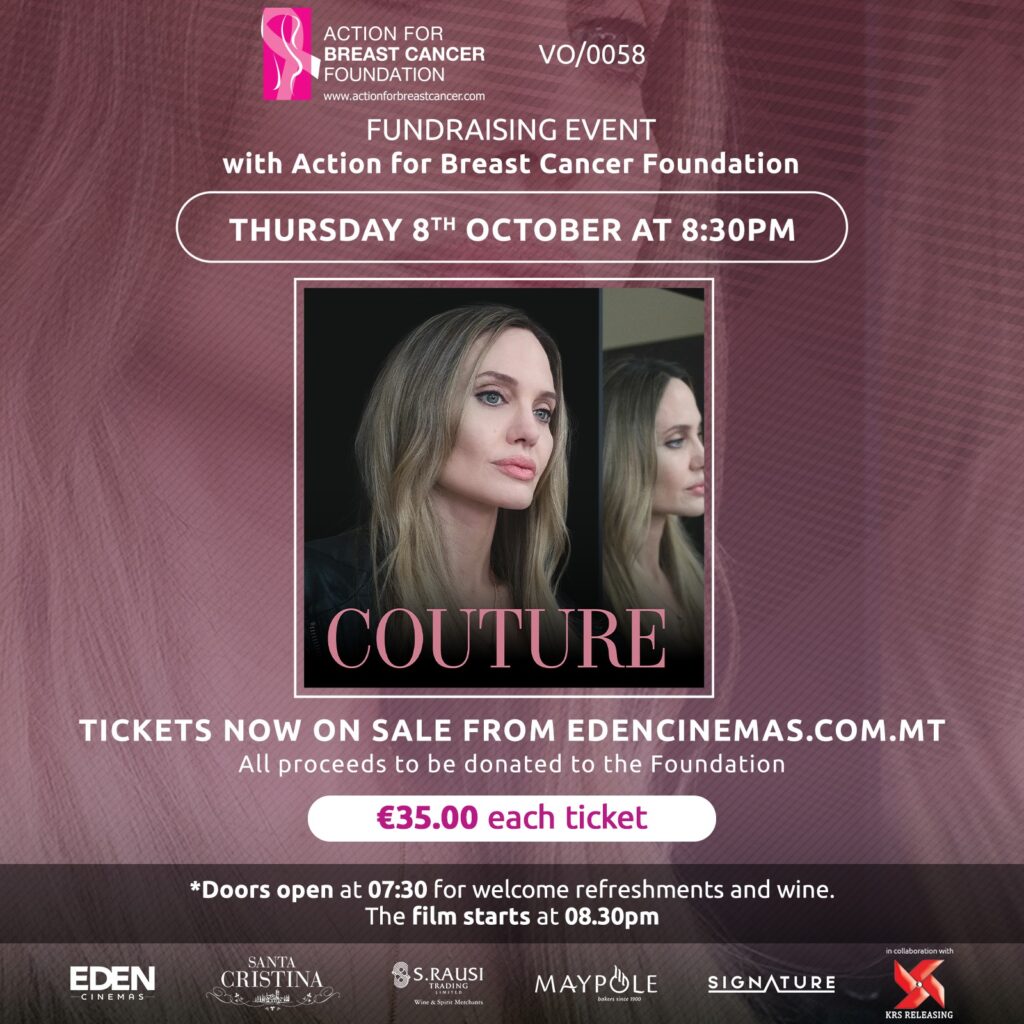 Join us for a special evening of cinema while supporting a cause that touches so many lives.

Action for Breast Cancer Foundation warmly invites you to an exclusive screening of Couture at Eden Cinemas.